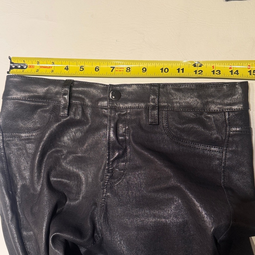 J Brand Black Leather L8001 Skinny Pants with ankle zip, Size 26 - Picture 4 of 15